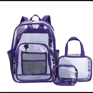 Purple Clear Backpack Set